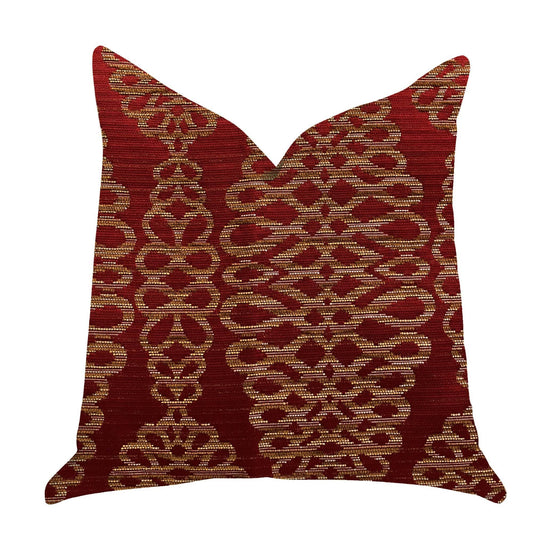 Sweet Henna Luxury Throw Pillow in Red and Gold - Plutus Brands