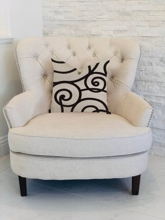 Moda Capella Black and White Luxury Throw Pillow - Plutus Brands