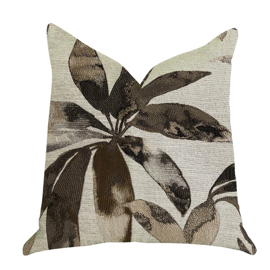 Santorini Cove Beige and Brown Tones Luxury Throw Pillow - Plutus Brands