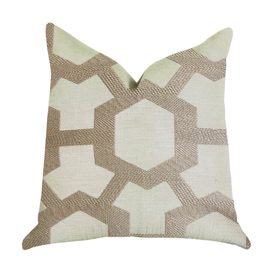 Linked Charisma Luxury Throw Pillow in Beige and Brown Tones - Plutus Brands