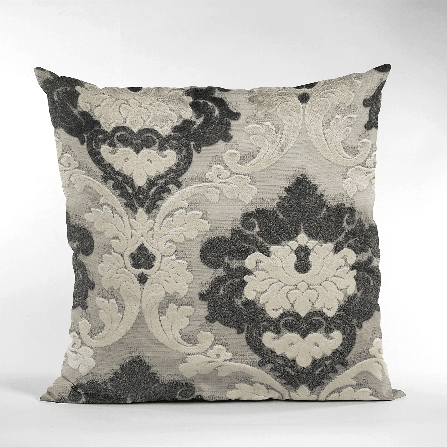 Leilani Fleurs Luxury Throw Pillow in Blue and Beige Tones - Plutus Brands