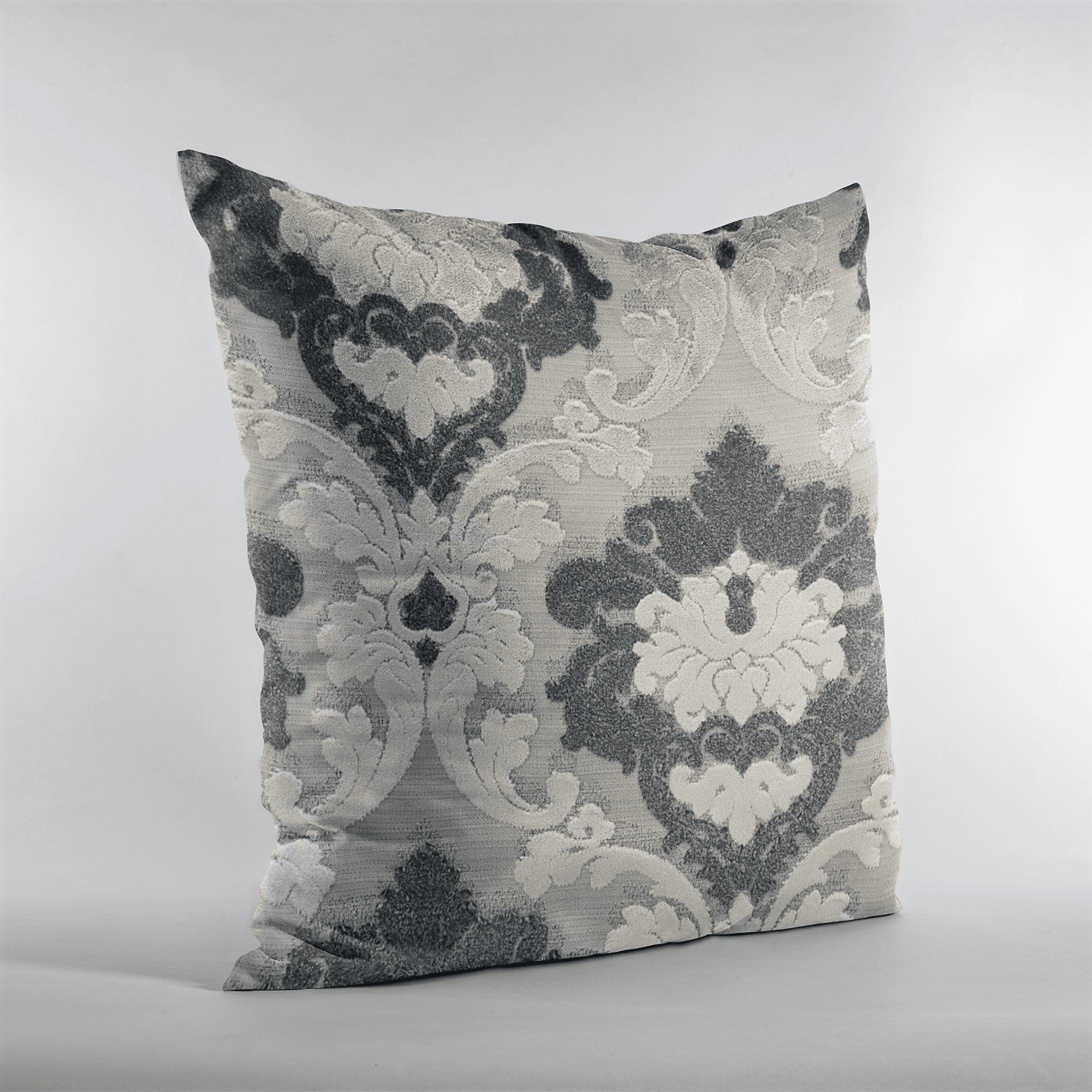Leilani Fleurs Luxury Throw Pillow in Blue and Beige Tones - Plutus Brands