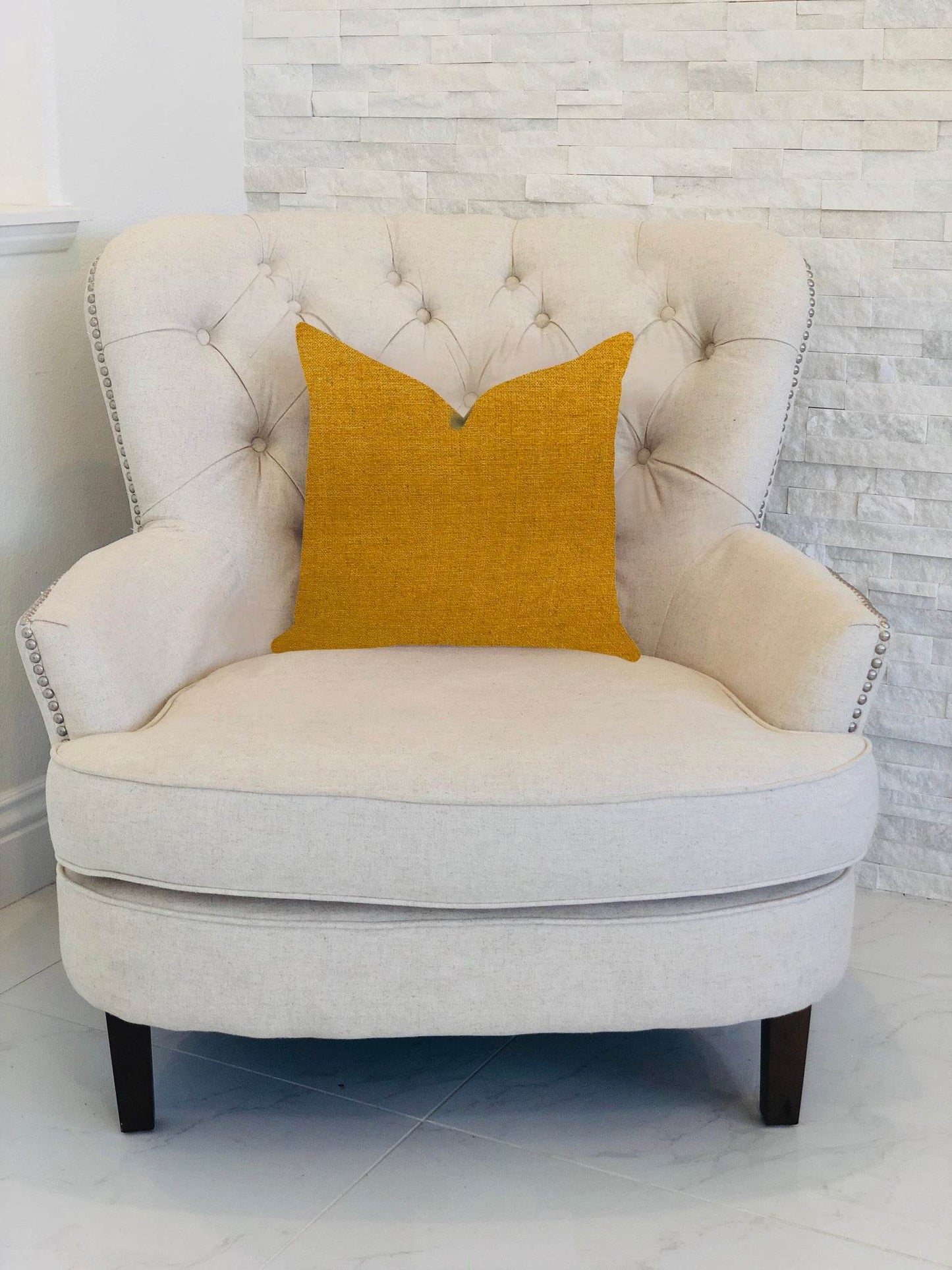 Wild Turmeric Luxury Throw Pillow in Gold - Plutus Brands