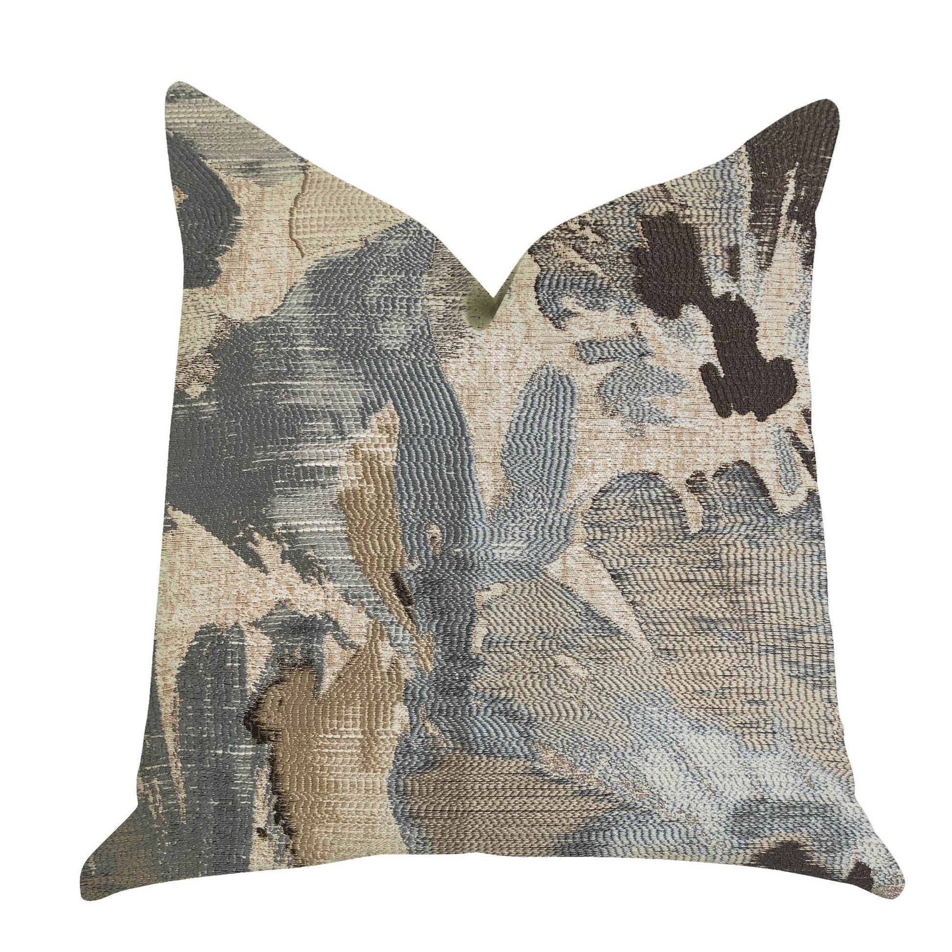 Icy Blue Wildflower Luxury Throw Pillow - Plutus Brands