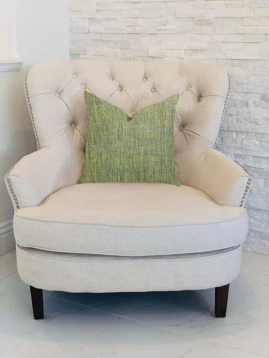 Mango Bliss Luxury Throw Pillow in Green and Yellow Tones - Plutus Brands