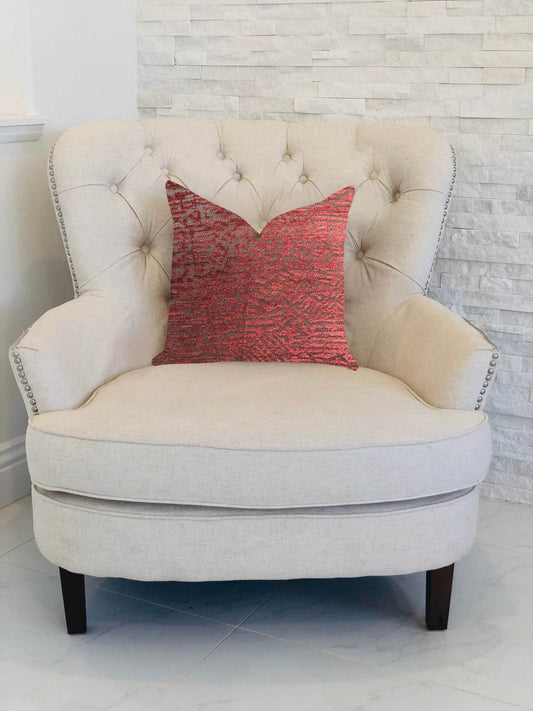 Crushed Wine Luxury Throw Pillow in Dark Red - Plutus Brands