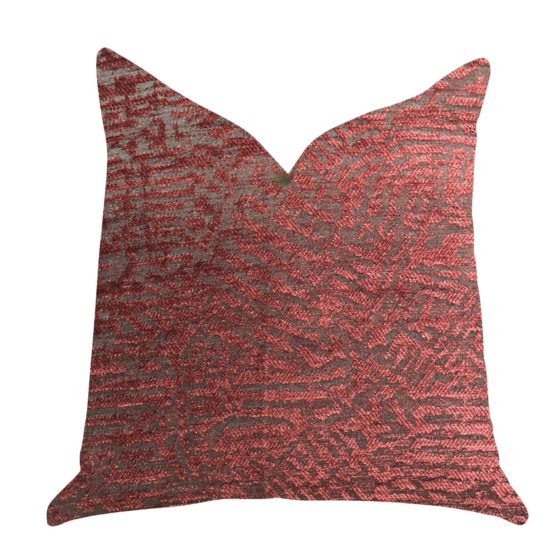 Crushed Wine Luxury Throw Pillow in Dark Red - Plutus Brands