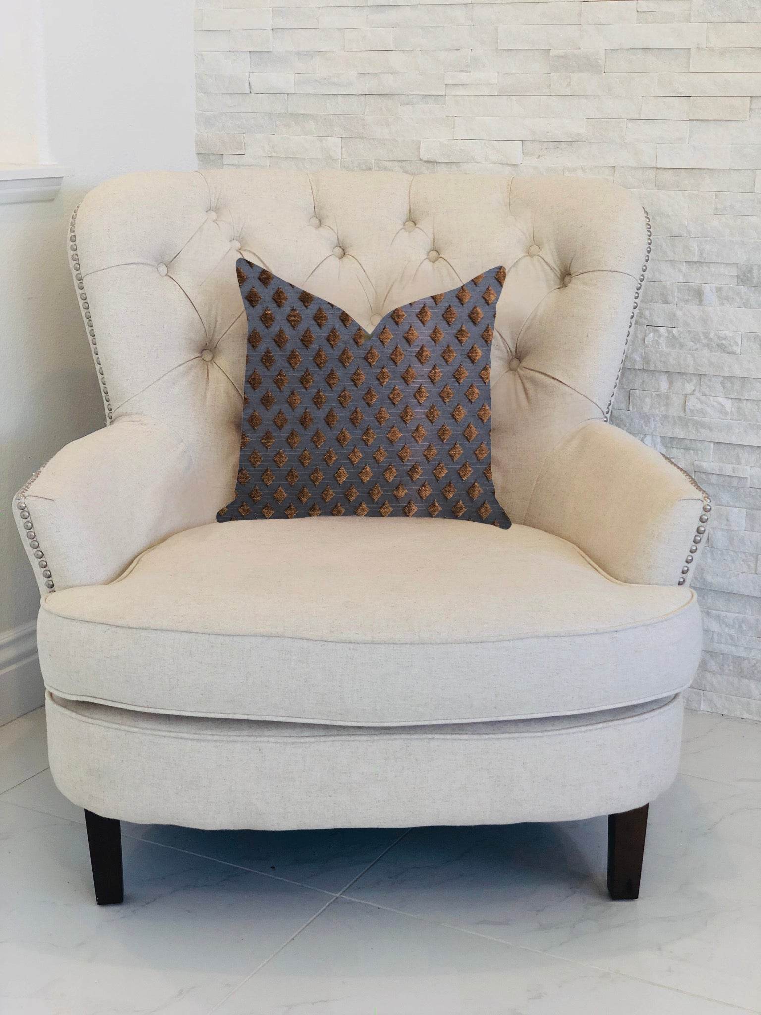 Hidden Treasures Luxury Throw Pillow in Brown and Black Tones - Plutus Brands