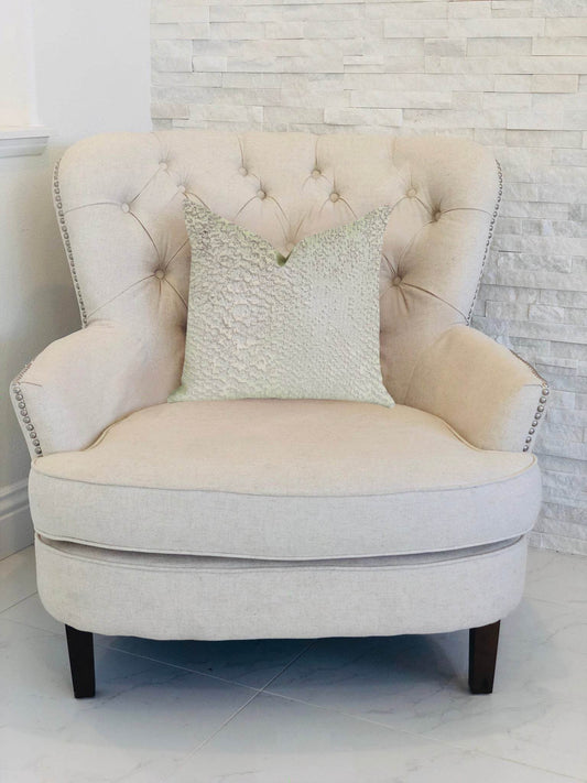 Mystical Iceberg Throw Pillow in White and Silver Tones - Plutus Brands