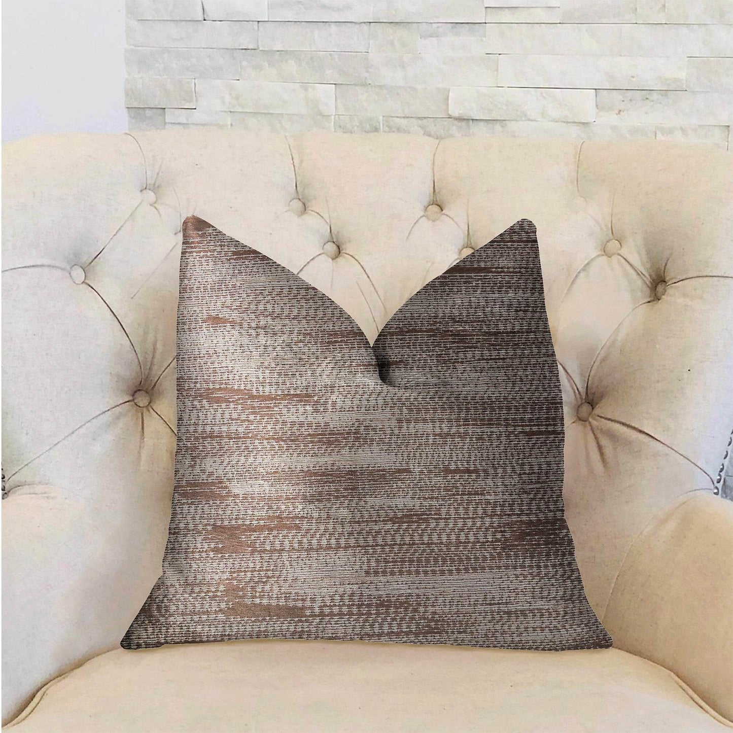 Pretty Oasis Brown Luxury Throw Pillow - Plutus Brands