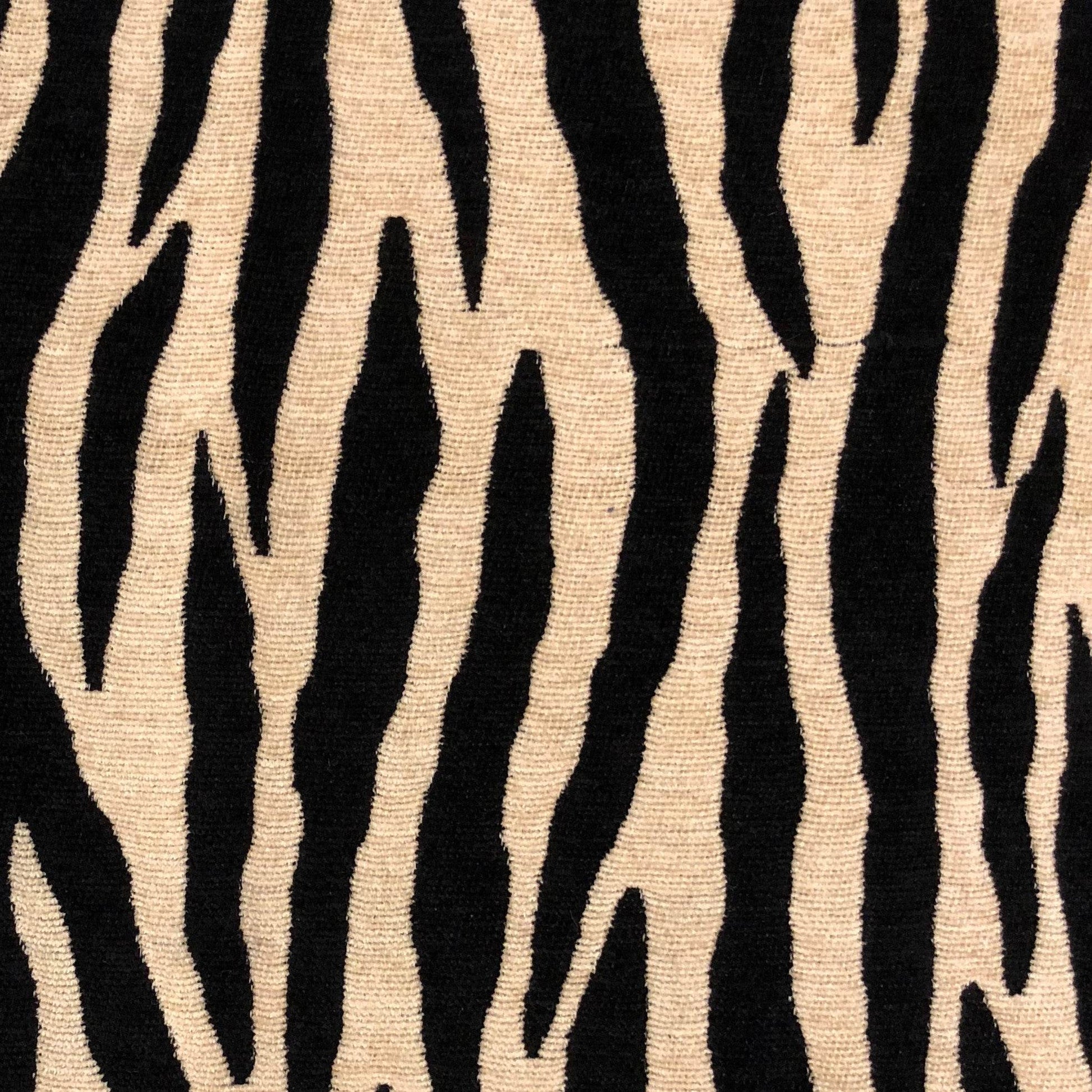 Zippy Zebra Black and Beige Luxury Throw Pillow - Plutus Brands