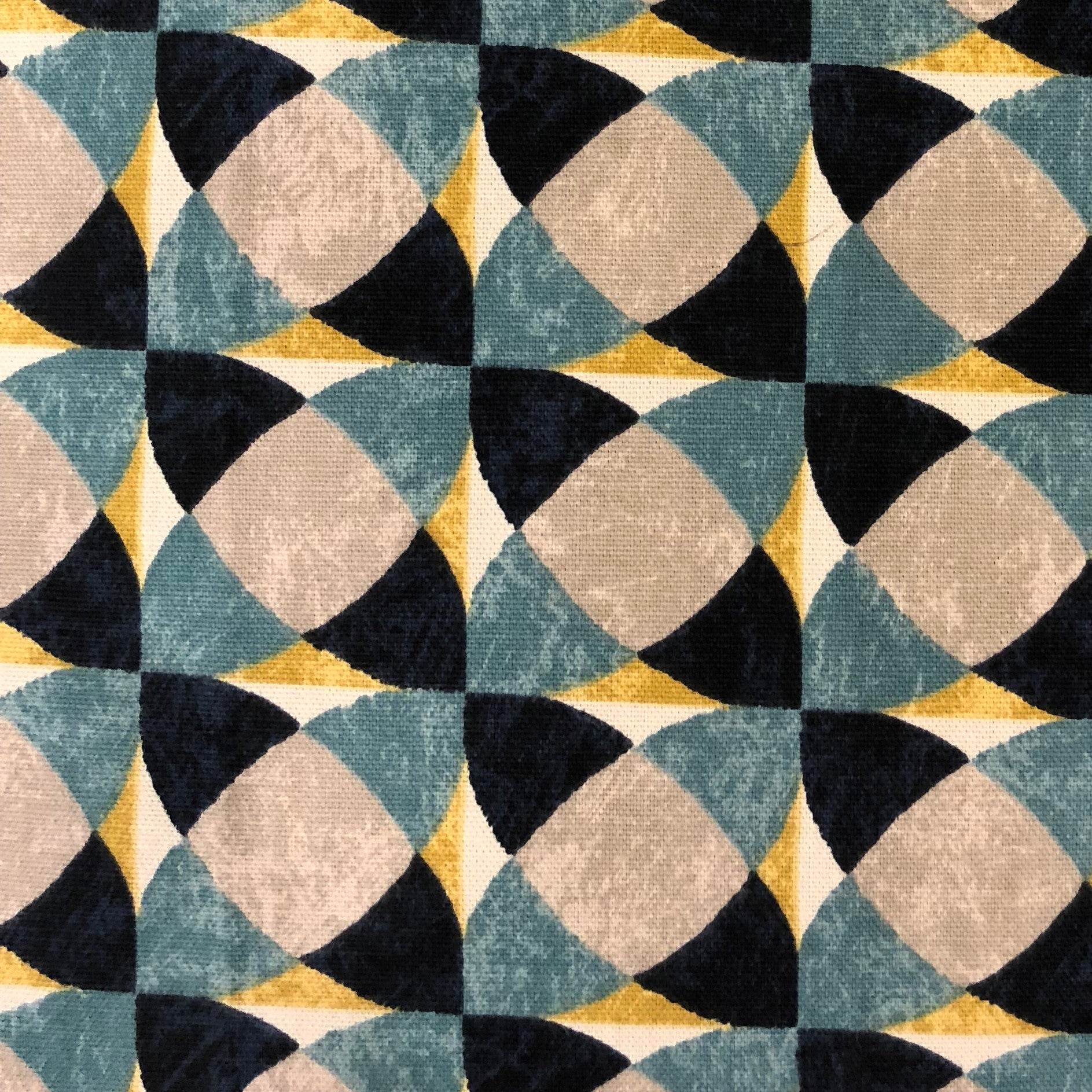 Shape Reflections Blue and Beige Luxury Throw Pillow - Plutus Brands