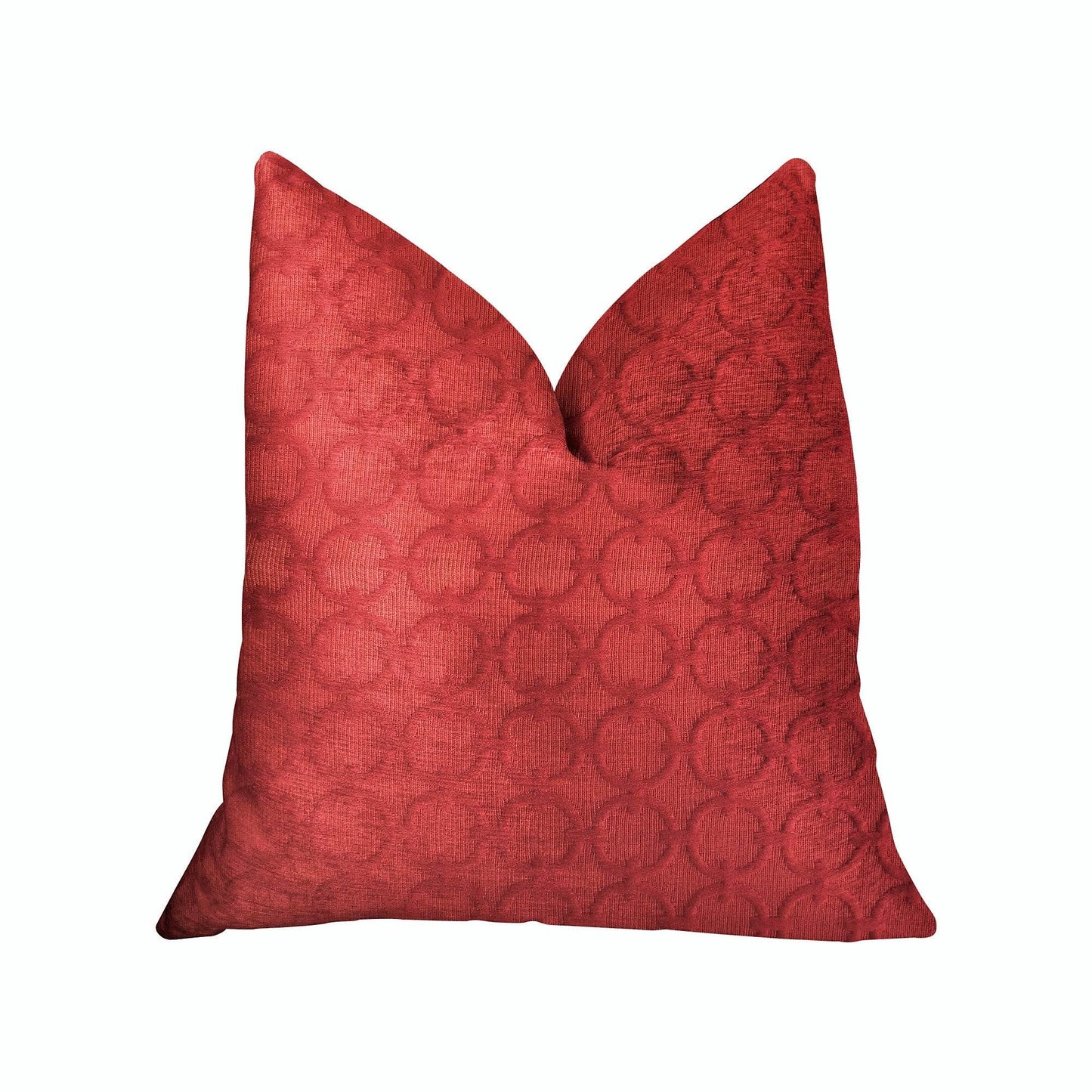 Scarlet Cercles Red Luxury Throw Pillow - Plutus Brands