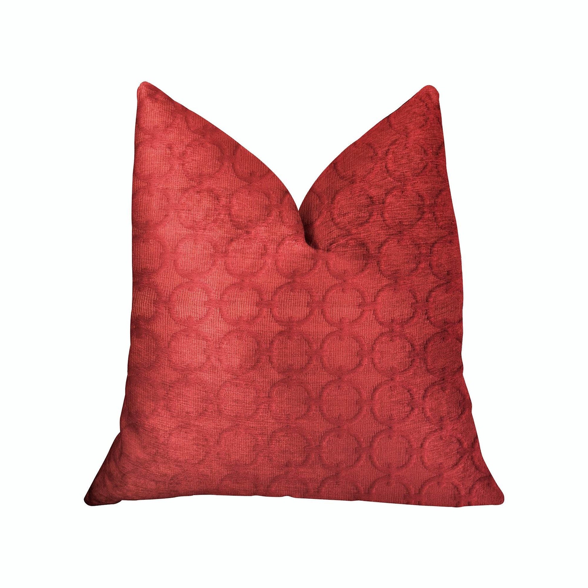 Scarlet Cercles Red Luxury Throw Pillow - Plutus Brands