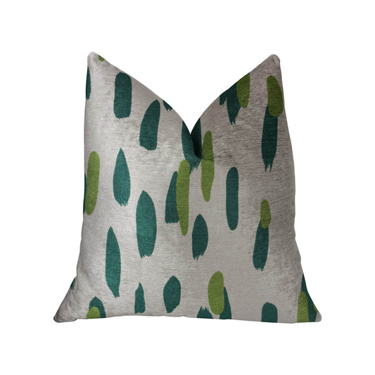 Bosky Willow Green and Beige Luxury Throw Pillow - Plutus Brands