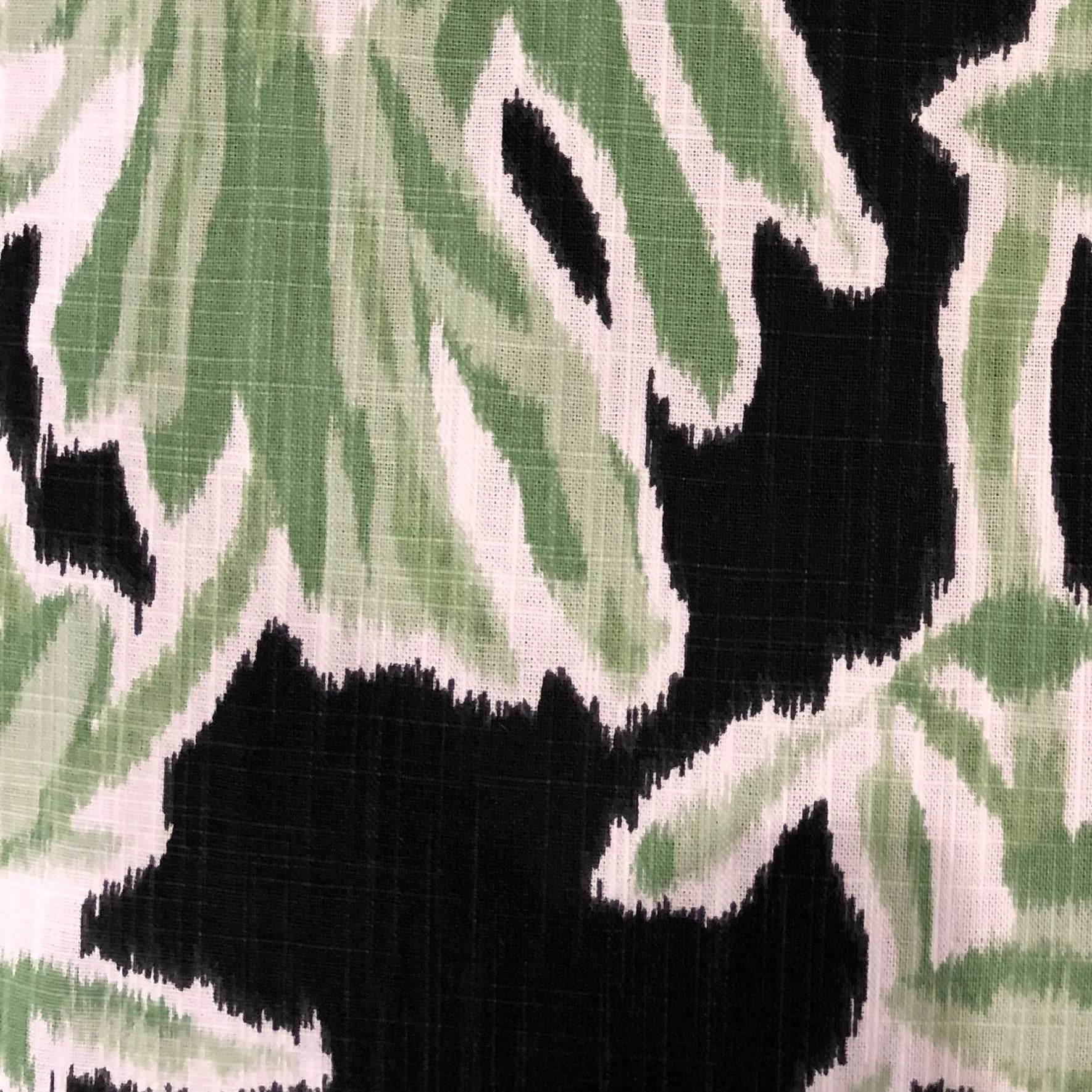 Grass Swallow Green and Black and Beige Luxury Throw Pillow - Plutus Brands