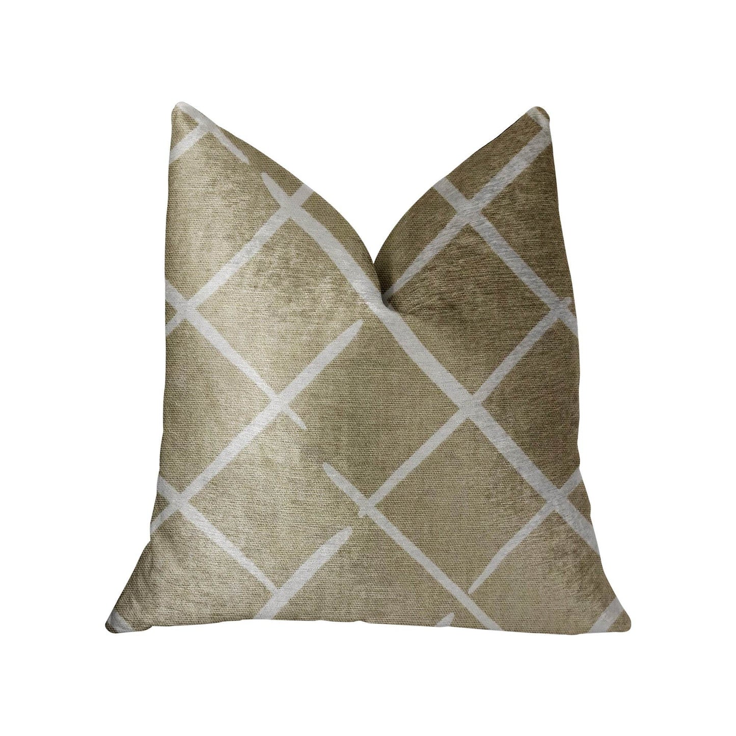 DaVinci Beige and Brown Luxury Throw Pillow - Plutus Brands