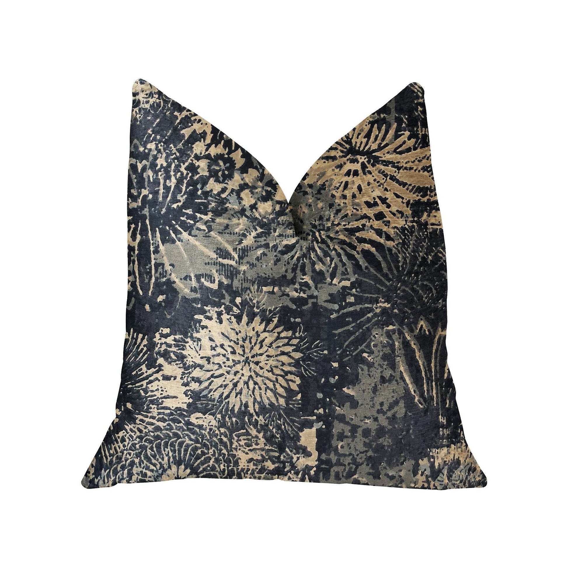 Lazuli Blue and Beige Luxury Throw Pillow - Plutus Brands