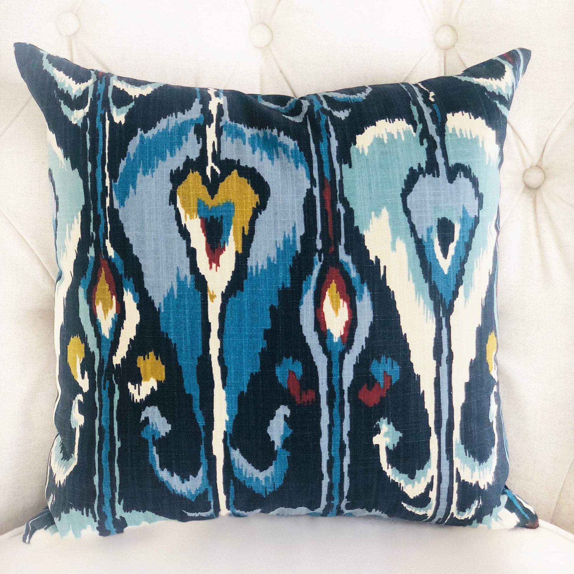 Deep Sanctuary Blue and Gray Luxury Throw Pillow - Plutus Brands