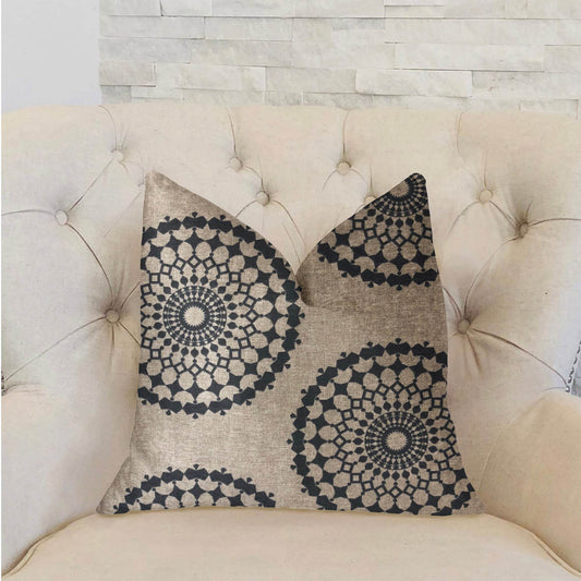 Cascade Gold, Green and Beige Luxury Throw Pillow - Plutus Brands