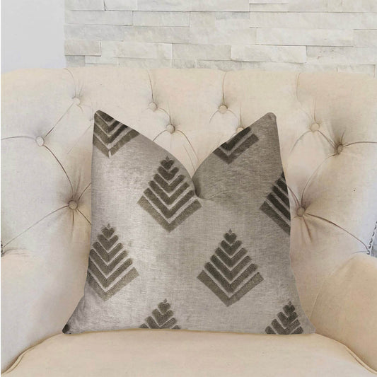 Aspen Mist Blue and Beige Luxury Throw Pillow - Plutus Brands