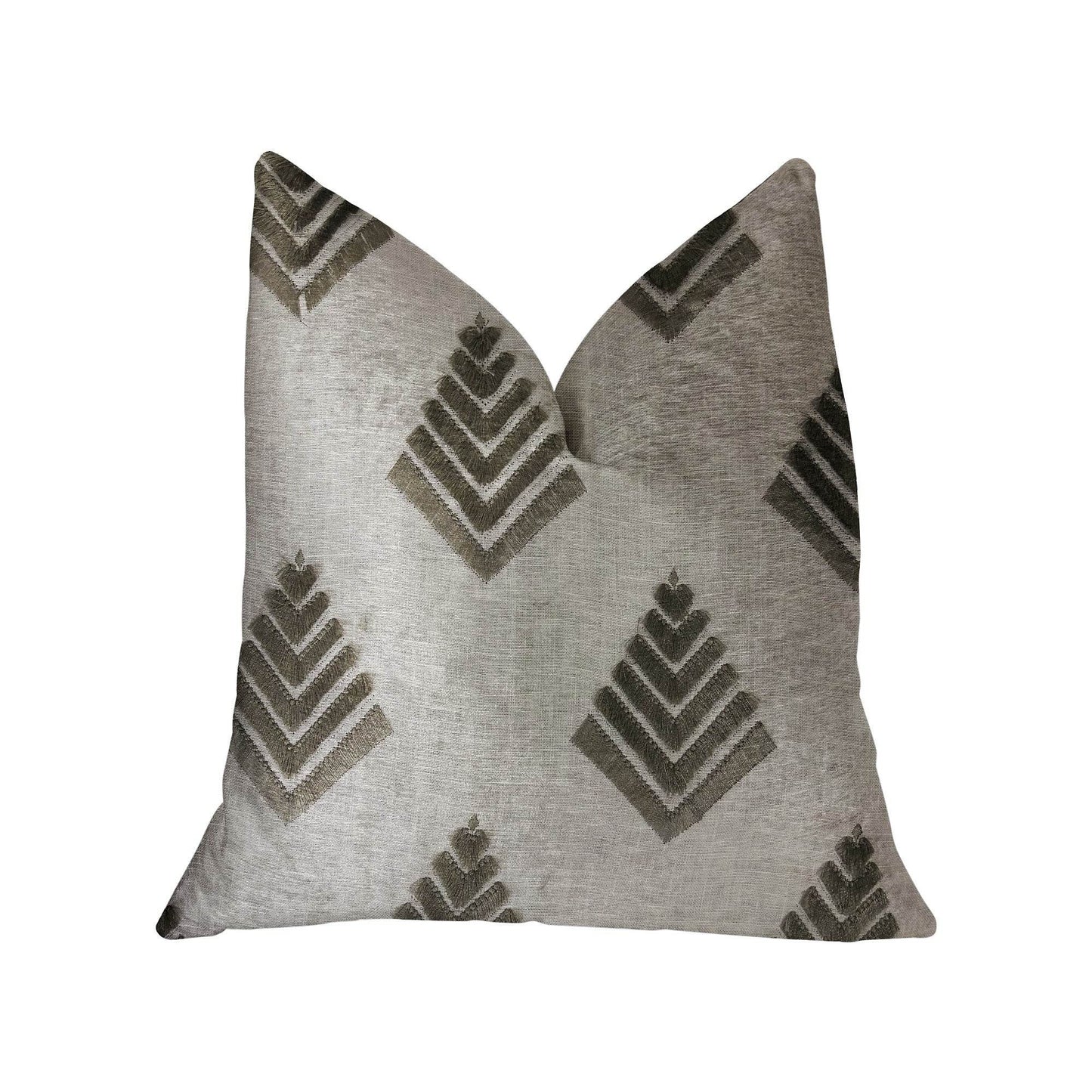 Aspen Mist Blue and Beige Luxury Throw Pillow - Plutus Brands