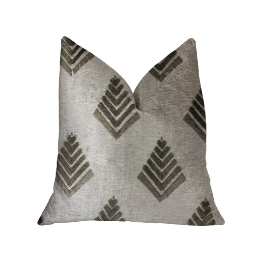 Aspen Mist Blue and Beige Luxury Throw Pillow - Plutus Brands