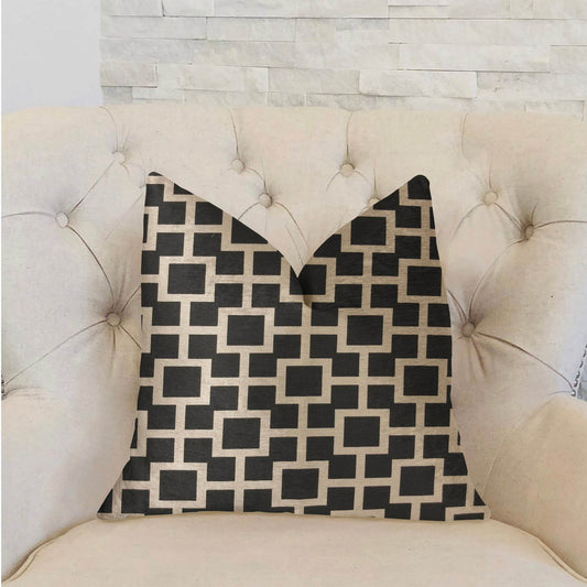 Petunia Black and White Luxury Throw Pillow - Plutus Brands