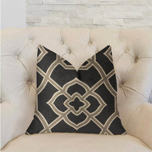 Terra Bell Black and Beige Luxury Throw Pillow - Plutus Brands
