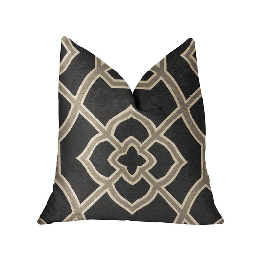 Terra Bell Black and Beige Luxury Throw Pillow - Plutus Brands
