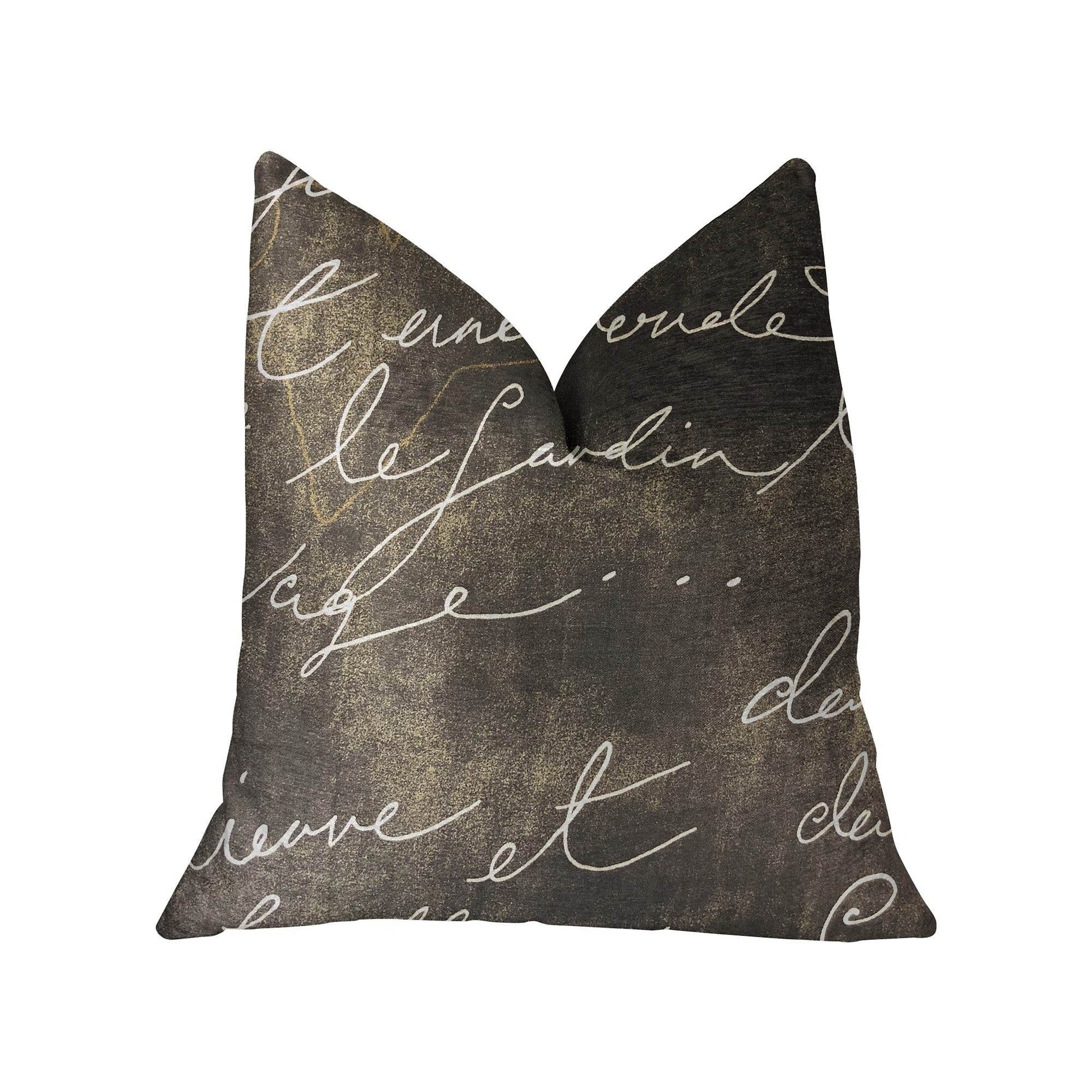 Love Script Black Luxury Throw Pillow - Plutus Brands