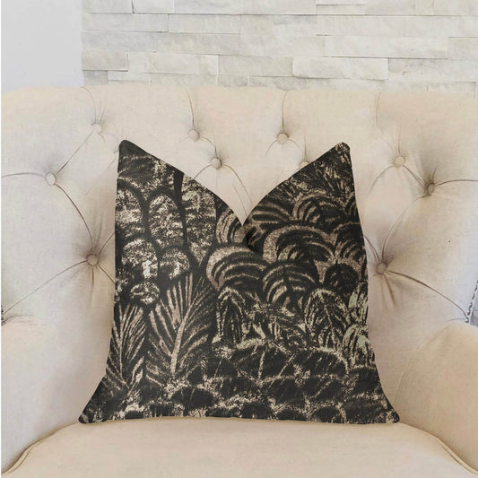 Rowan Gale Black and Beige Luxury Throw Pillow - Plutus Brands
