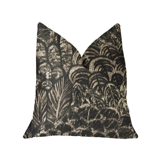Rowan Gale Black and Beige Luxury Throw Pillow - Plutus Brands
