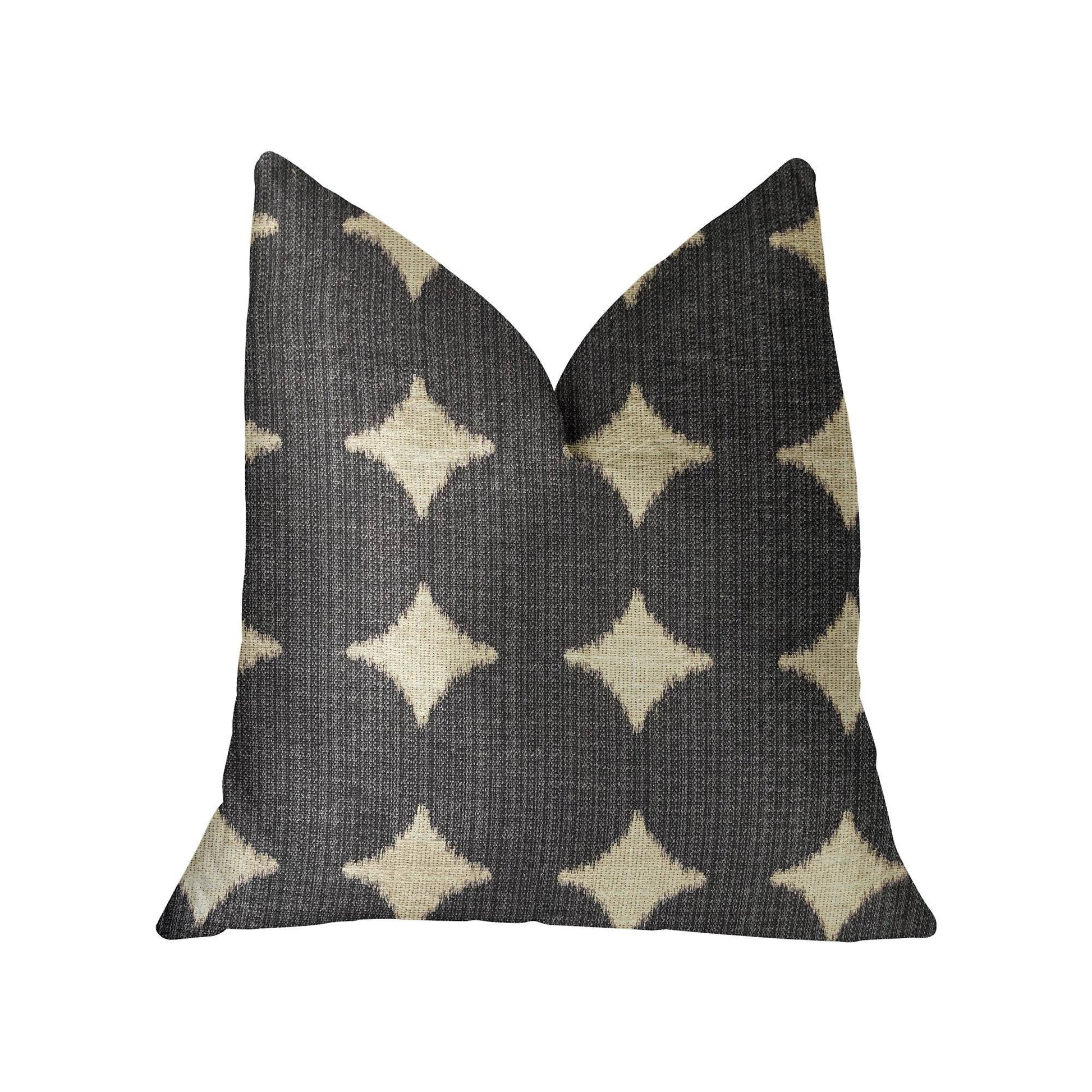 Savannah Black and Beige Luxury Throw Pillow - Plutus Brands