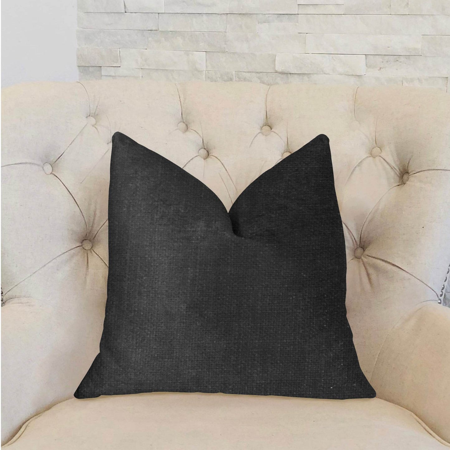 Luna Black Luxury Throw Pillow - Plutus Brands