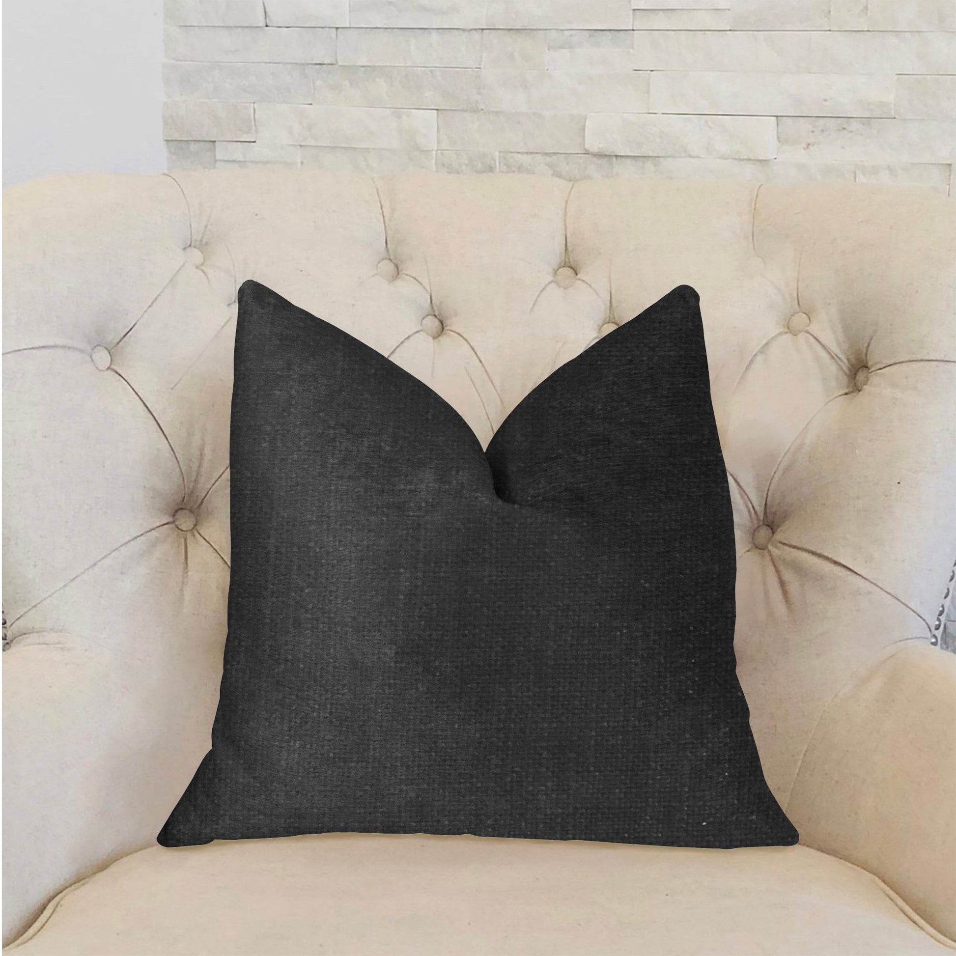 Luna Black Luxury Throw Pillow - Plutus Brands