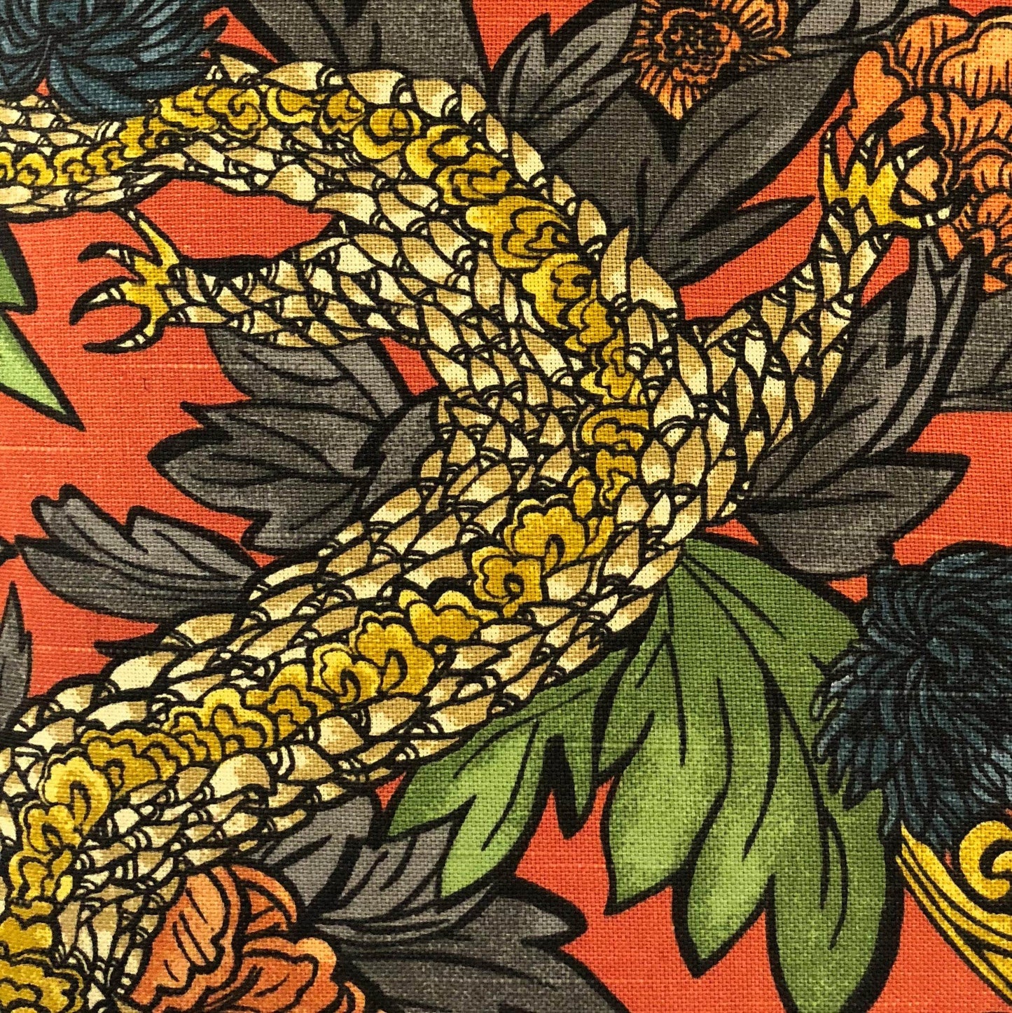 Amaryllis Dragon Multicolor Luxury Throw Pillow - Plutus Brands
