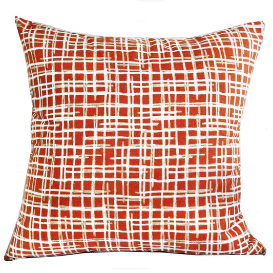 Spiced Fields Orange and Beige Luxury Throw Pillow - Plutus Brands