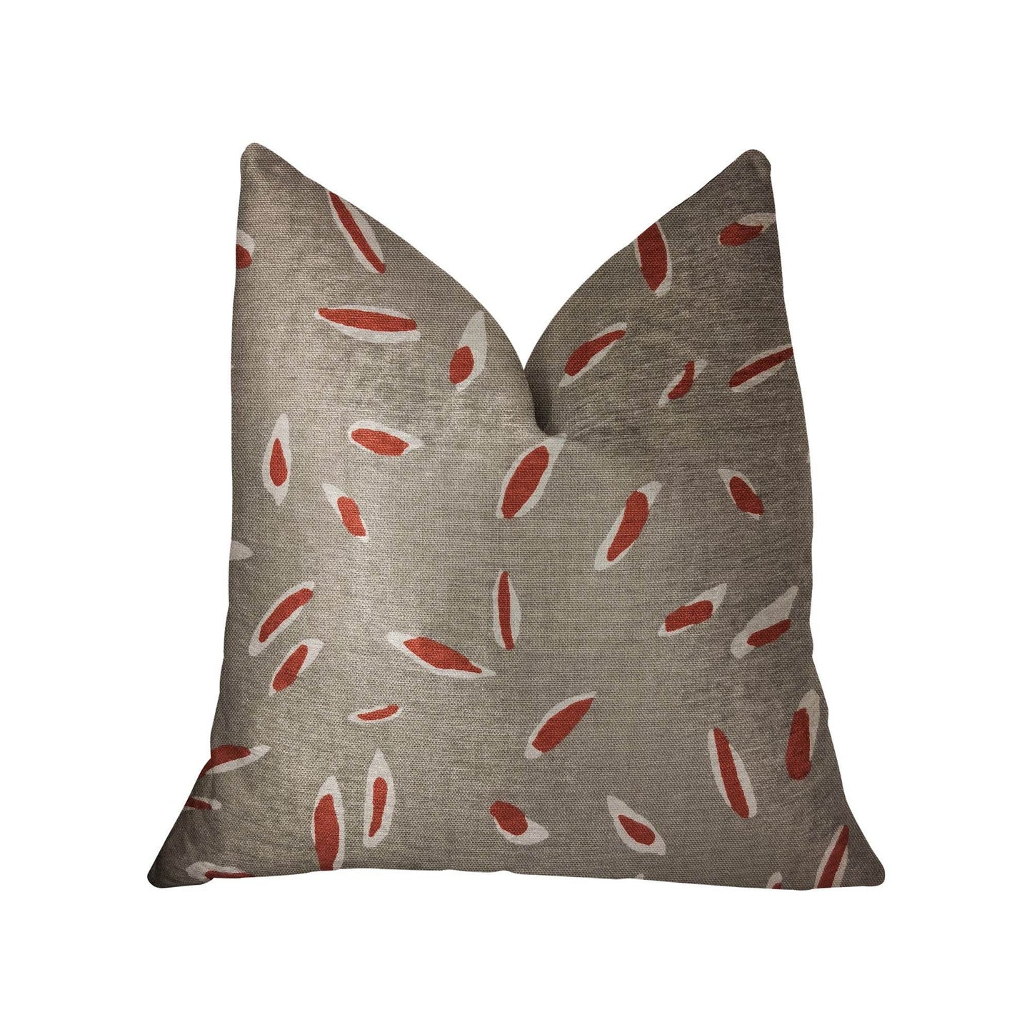 Petal Party Orange and Beige Luxury Throw Pillow - Plutus Brands