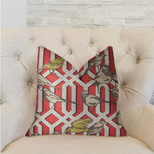 Bird Forest Multicolor Luxury Throw Pillow - Plutus Brands