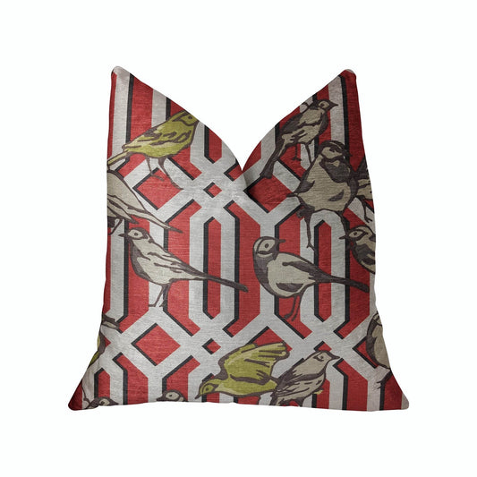 Bird Forest Multicolor Luxury Throw Pillow - Plutus Brands