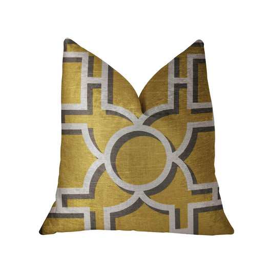 Crane Enclave Yellow, Beige and Gray Luxury Throw Pillow - Plutus Brands