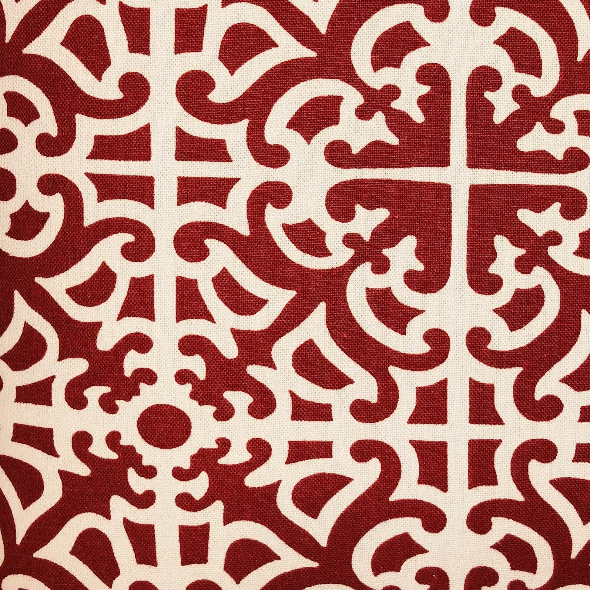 Red Romance Red and Beige Luxury Throw Pillow - Plutus Brands