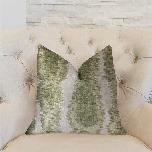 Green Haven Green and Beige Luxury Throw Pillow - Plutus Brands
