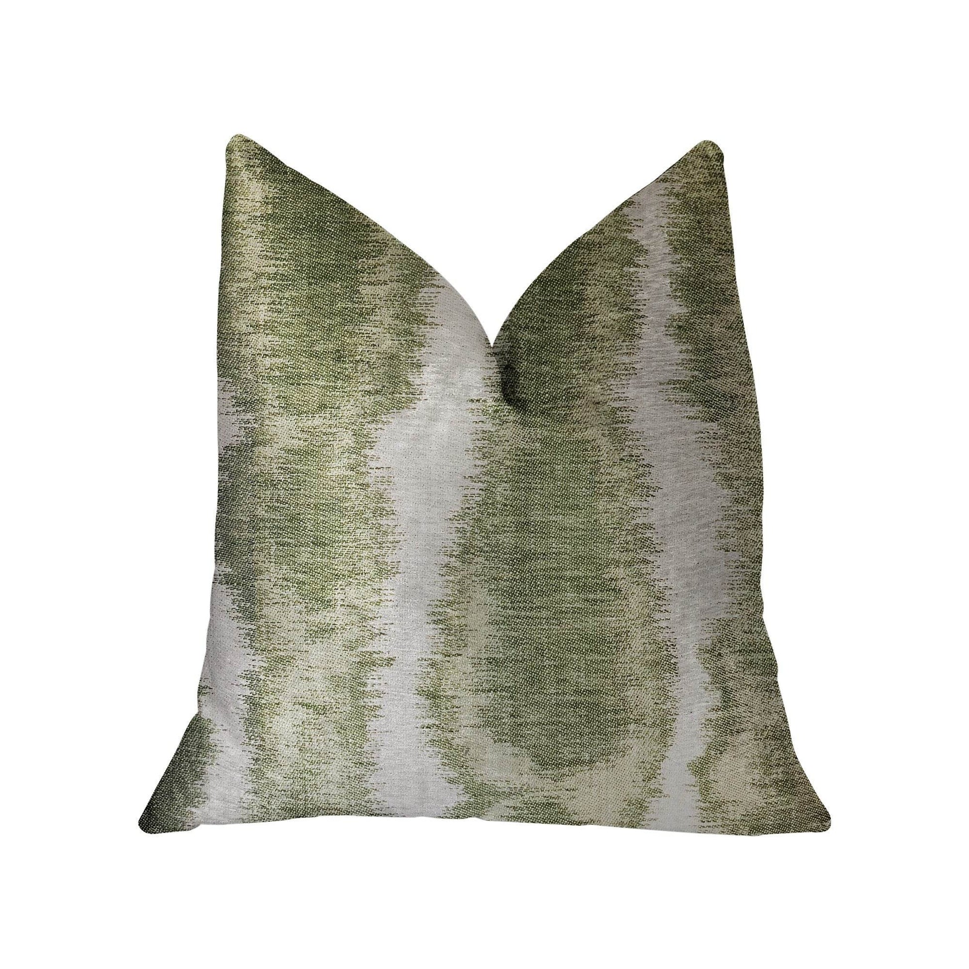 Green Haven Green and Beige Luxury Throw Pillow - Plutus Brands
