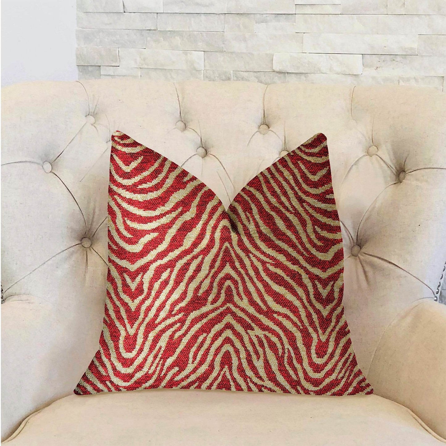 Oasis Waves Red Luxury Throw Pillow - Plutus Brands