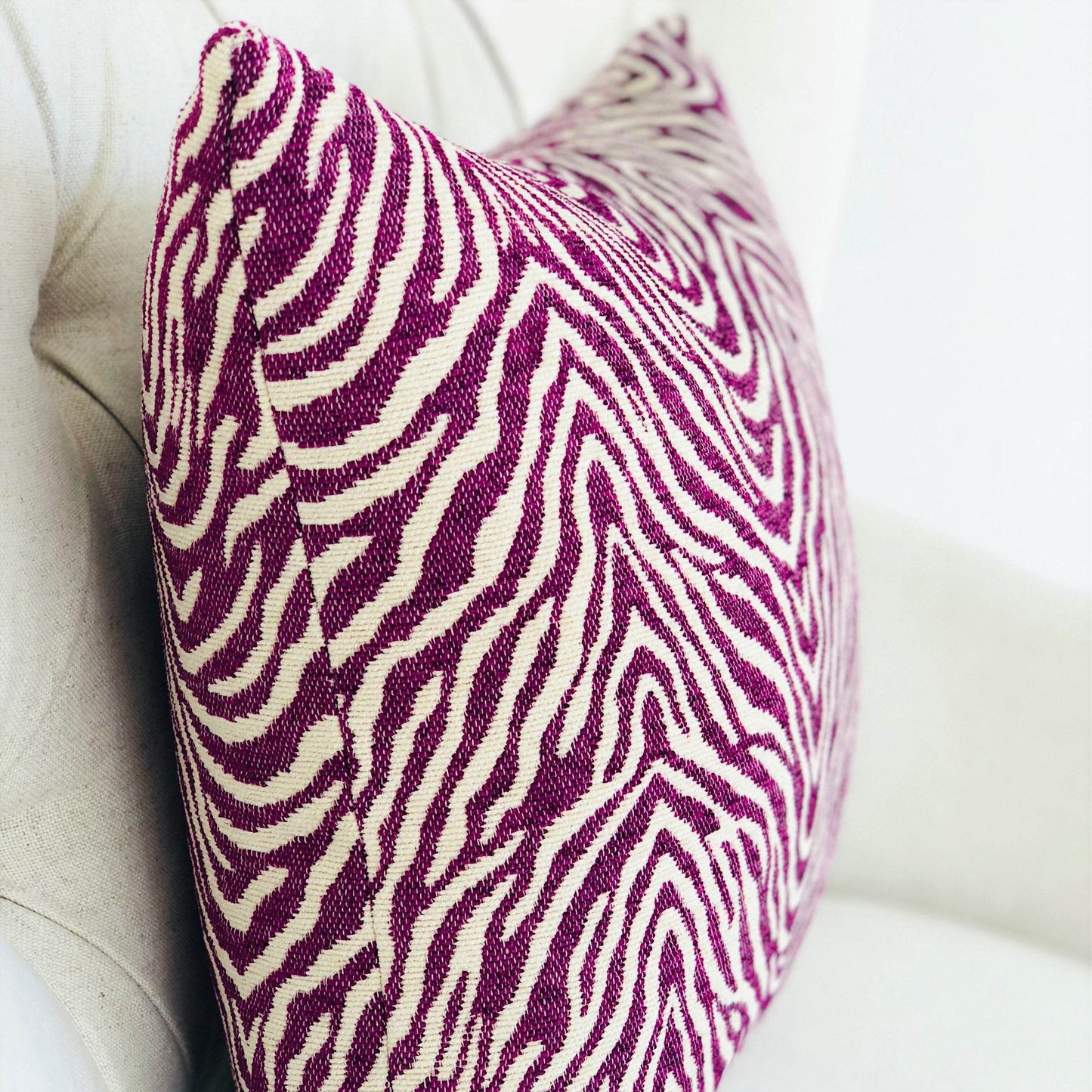 Oasis Waves Purple and Beige Luxury Throw Pillow - Plutus Brands