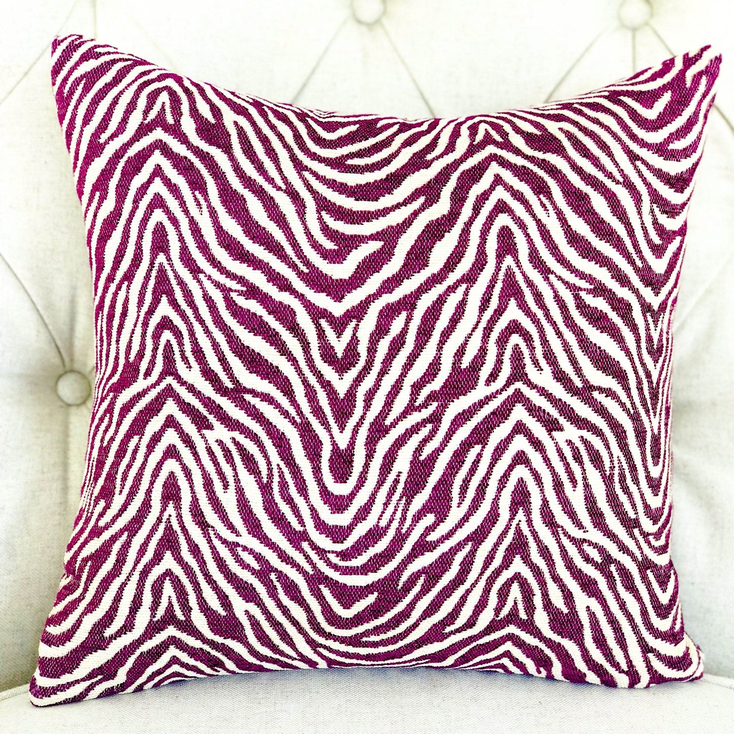 Oasis Waves Purple and Beige Luxury Throw Pillow - Plutus Brands