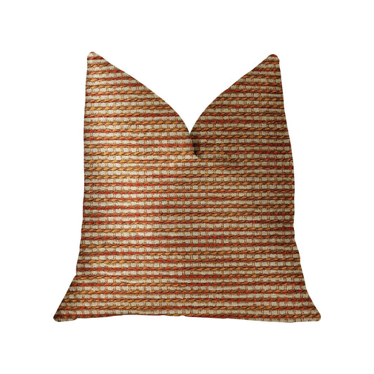 French Brick Orange and Beige Luxury Throw Pillow - Plutus Brands