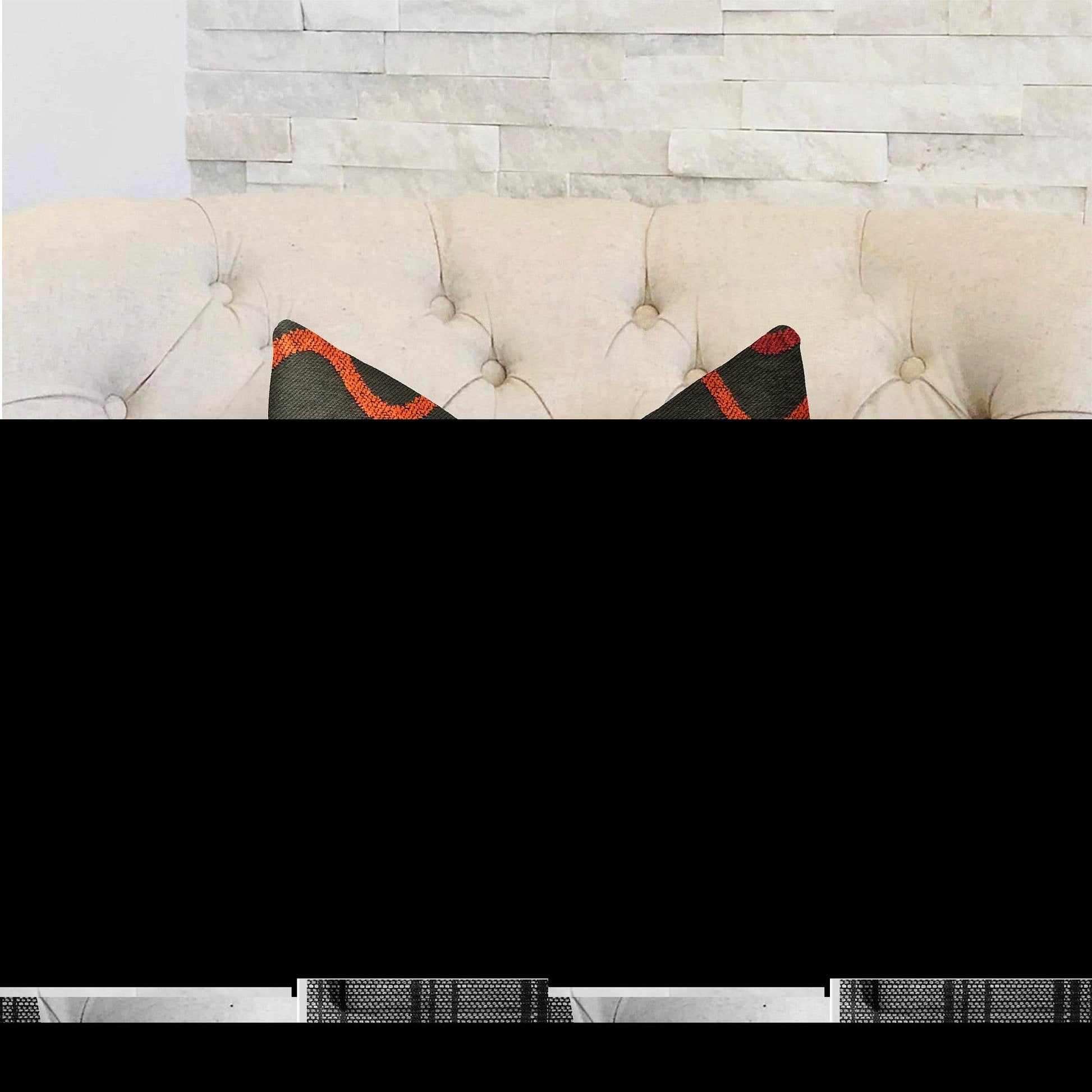 Serenity Flow Gray and Orange Luxury Throw Pillow - Plutus Brands